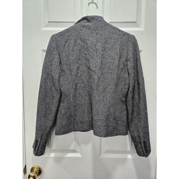 NWOT Lauren RALPH LAUREN Women Virgin Wool Jacket Black White Herringbone 4 - Picture 4 of 6